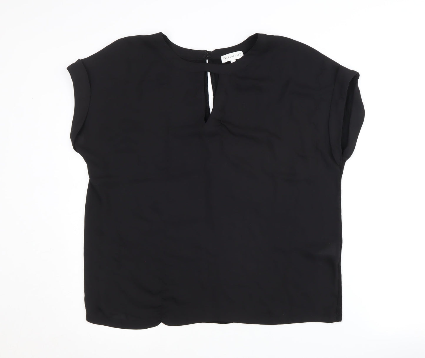 Womens UK Size 12 Warehouse Black Basic Blouse