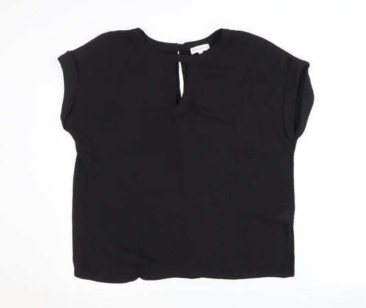 Womens UK Size 12 Warehouse Black Basic Blouse