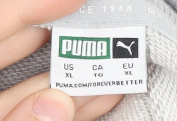 Puma Women's Grey Pullover Sweatshirt, Size 16, Logo Accent