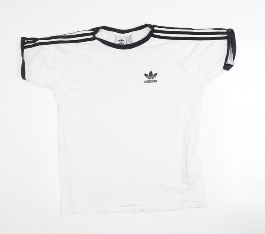 Adidas Men's XL White Logo T-Shirt - Short Sleeve, Crew Neck