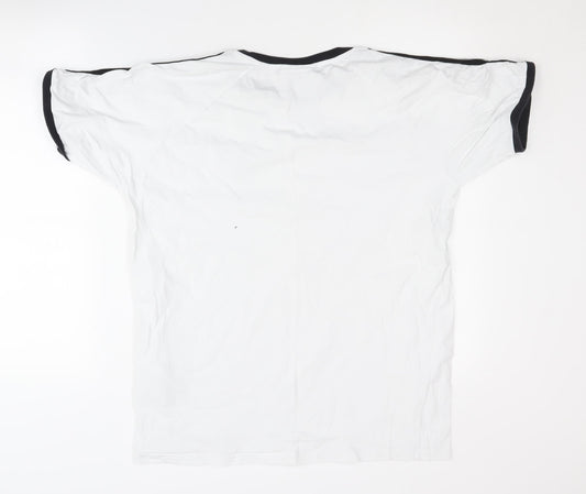 Adidas Men's XL White Logo T-Shirt - Short Sleeve, Crew Neck