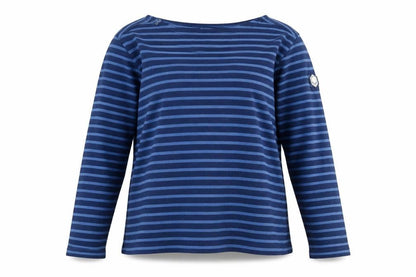 Voile Bleue Women's Blue Striped Pullover XL