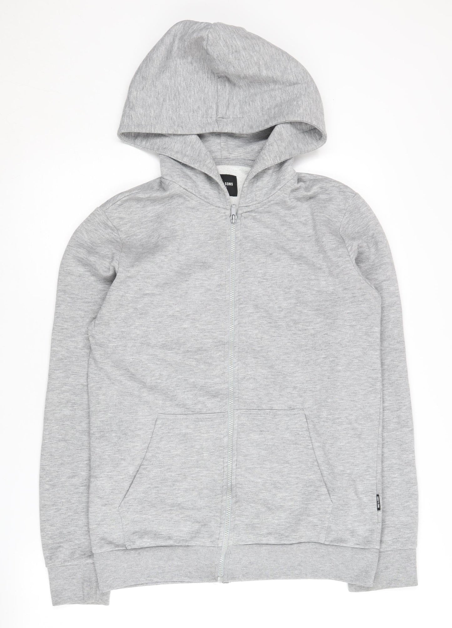 Mens UK Size S ONLY & SONS Grey Full Zip Hoodie