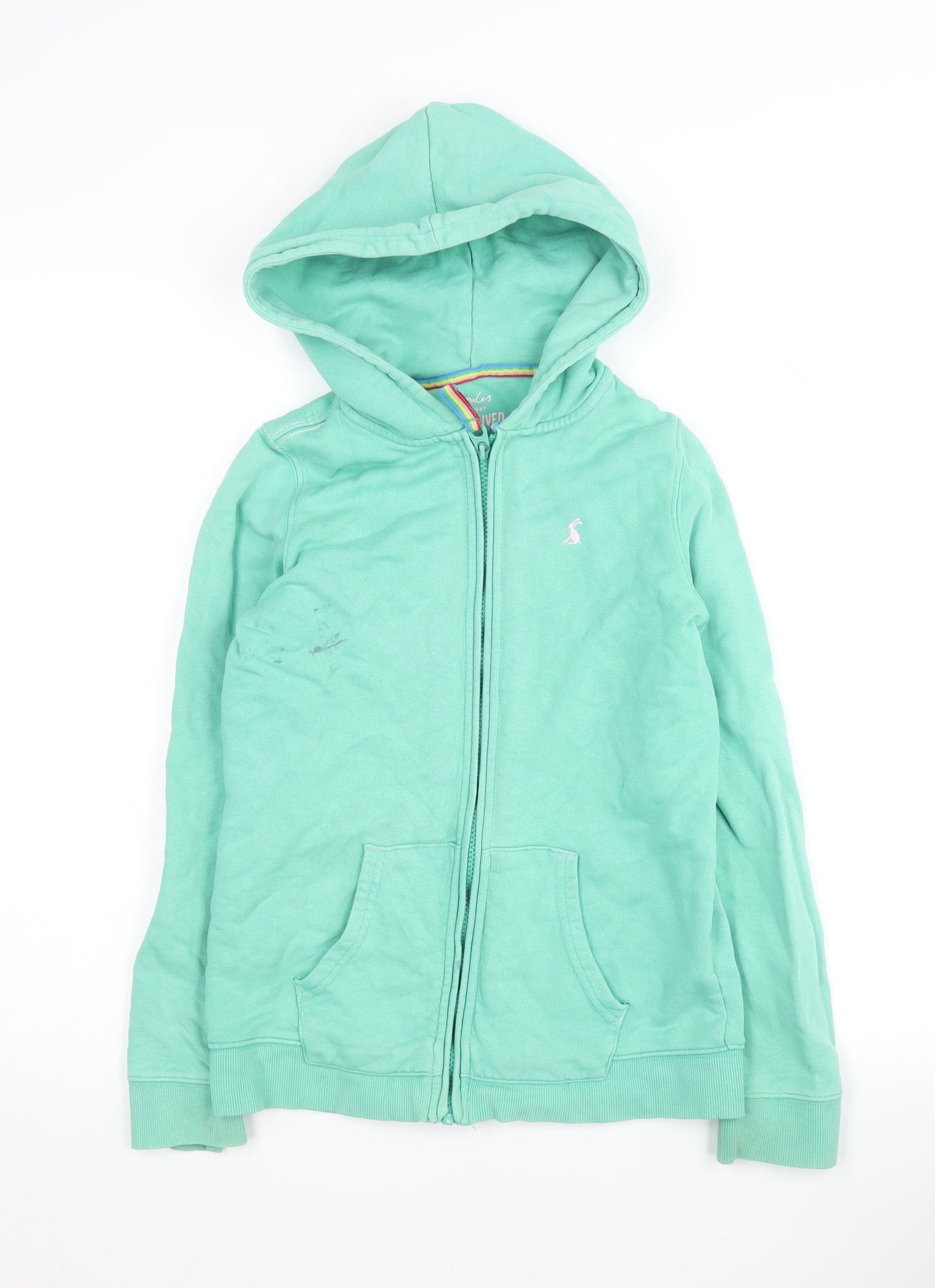 Joules Girls Green Full Zip Cotton Hoodie, Size 1 Year