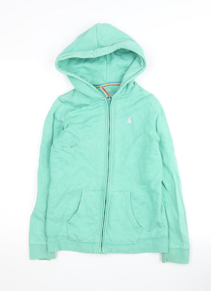 Joules Girls Green Full Zip Cotton Hoodie, Size 1 Year