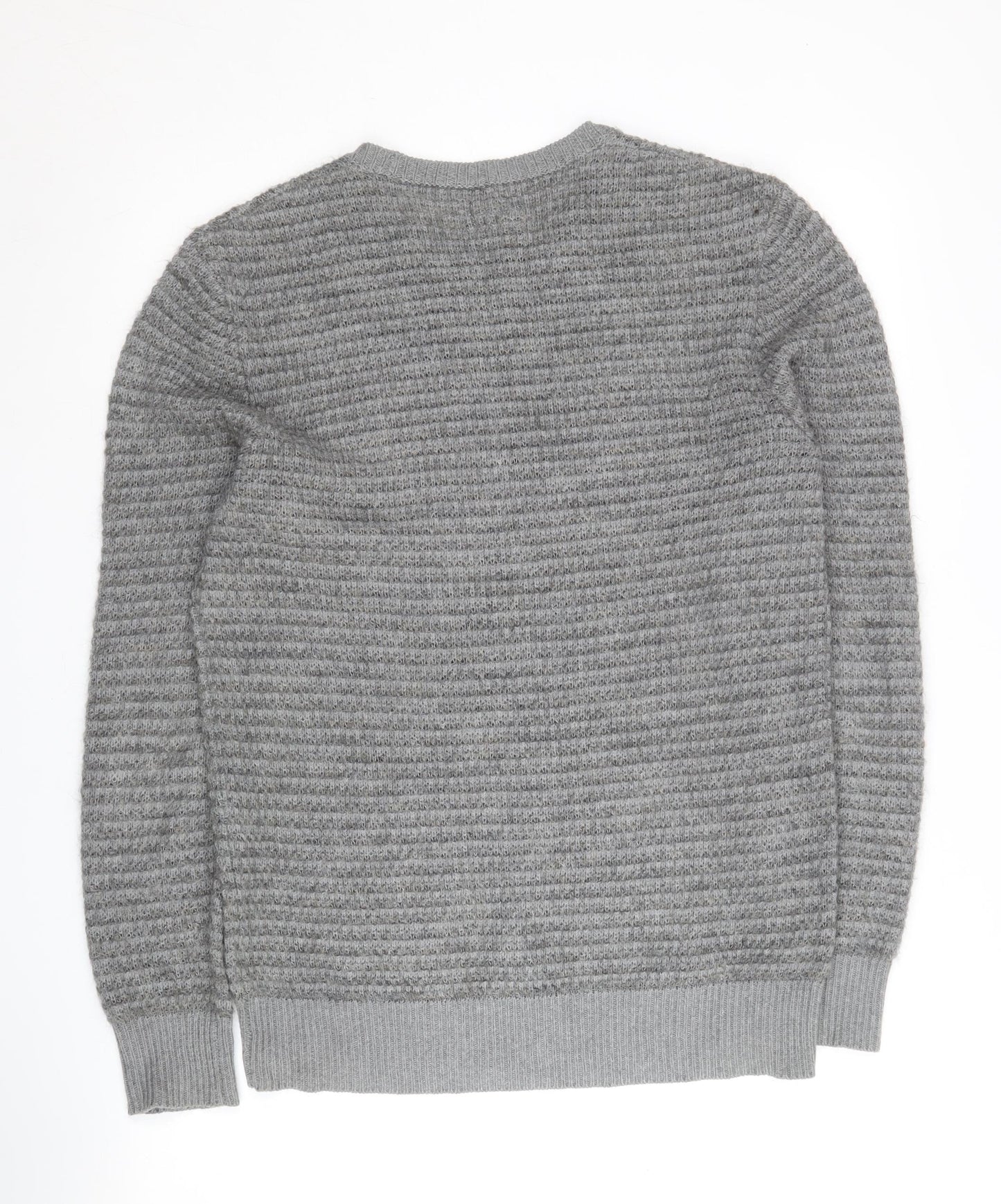 AllSaints Men's XS Grey Wool Blend Pullover Jumper