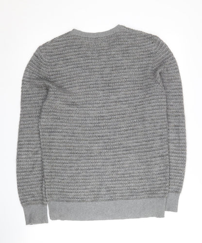 AllSaints Men's XS Grey Wool Blend Pullover Jumper
