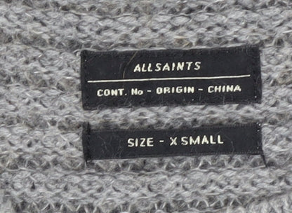 AllSaints Men's XS Grey Wool Blend Pullover Jumper