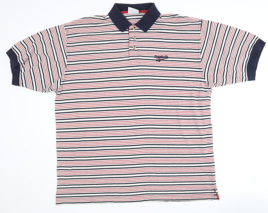 Reebok Men's XL Multicoloured Striped Polo Shirt