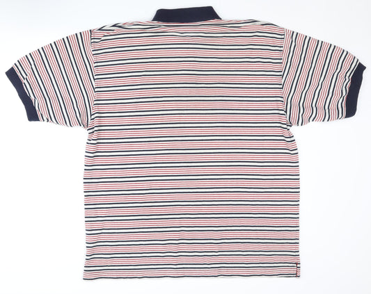 Reebok Men's XL Multicoloured Striped Polo Shirt