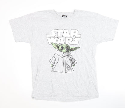 Star Wars Men’s Grey Medium Movie T-Shirt Crew Neck