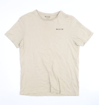Nicce Men’s Beige Crew Neck T-Shirt, Size S, Casual Style