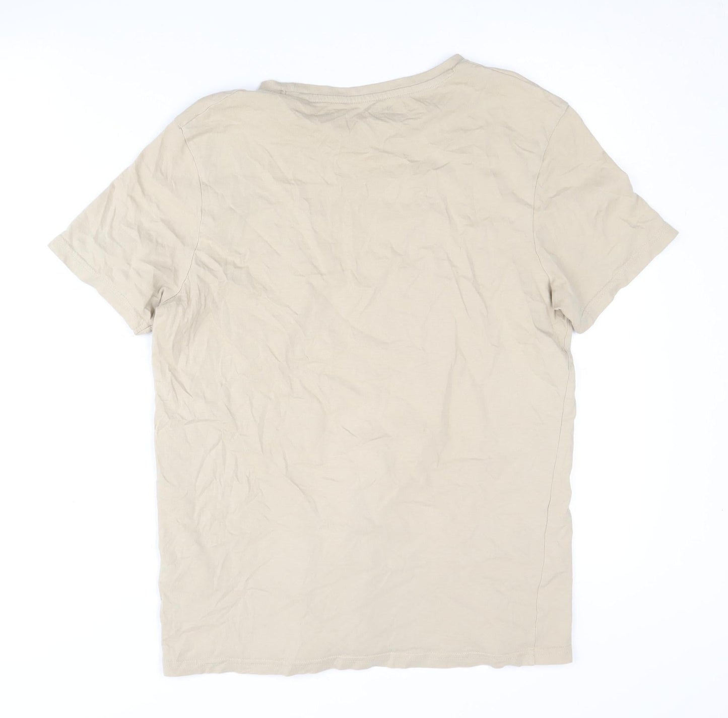 Nicce Men’s Beige Crew Neck T-Shirt, Size S, Casual Style