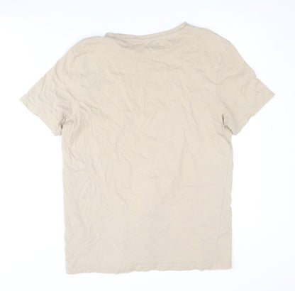 Nicce Men’s Beige Crew Neck T-Shirt, Size S, Casual Style