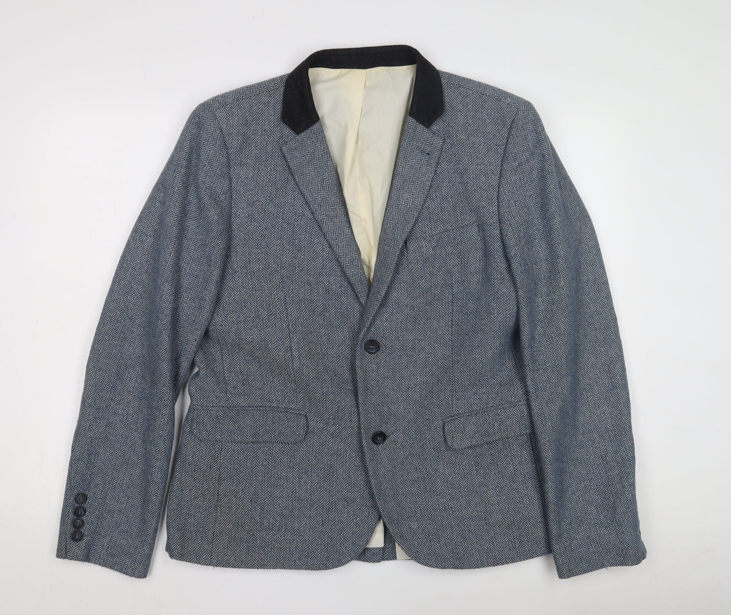 Mens UK Size 42 Topman Blue Basic Jacket