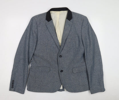 Mens UK Size 42 Topman Blue Basic Jacket