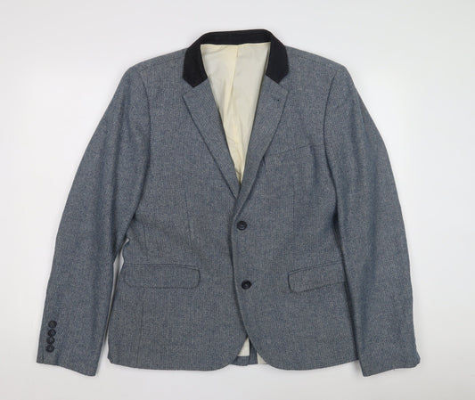 Mens UK Size 42 Topman Blue Basic Jacket
