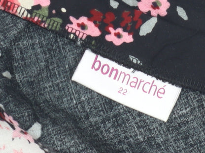 Bonmarché Women's Black Floral Drawstring Skirt Size 22