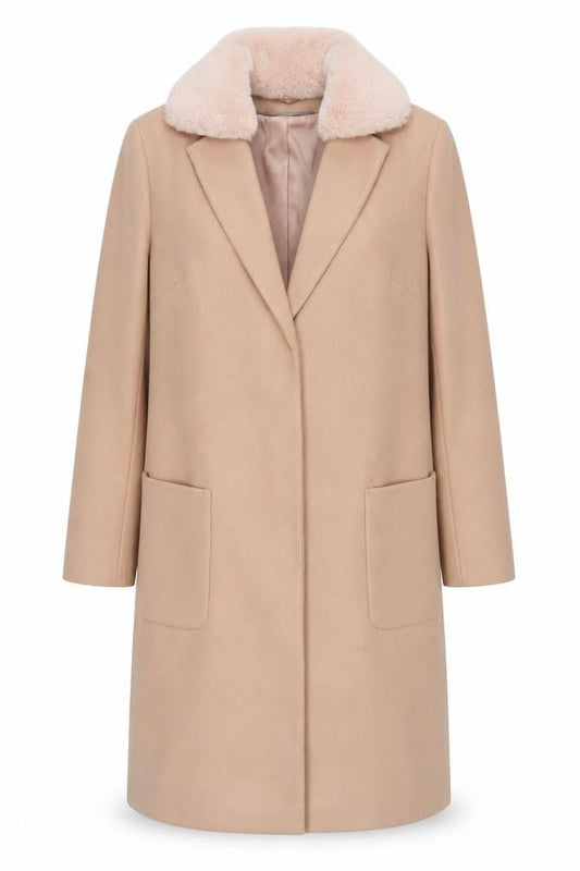Womens UK Size 10 Dorothy Perkins Beige Overcoat