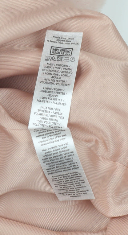 Womens UK Size 10 Dorothy Perkins Beige Overcoat