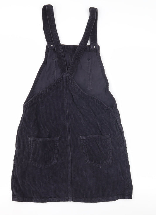 Topshop Women’s Black Corduroy Pinafore Dress Size 6