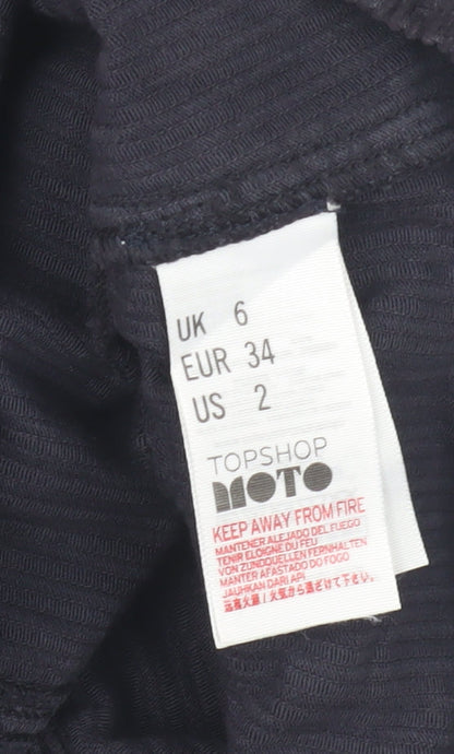 Topshop Women’s Black Corduroy Pinafore Dress Size 6