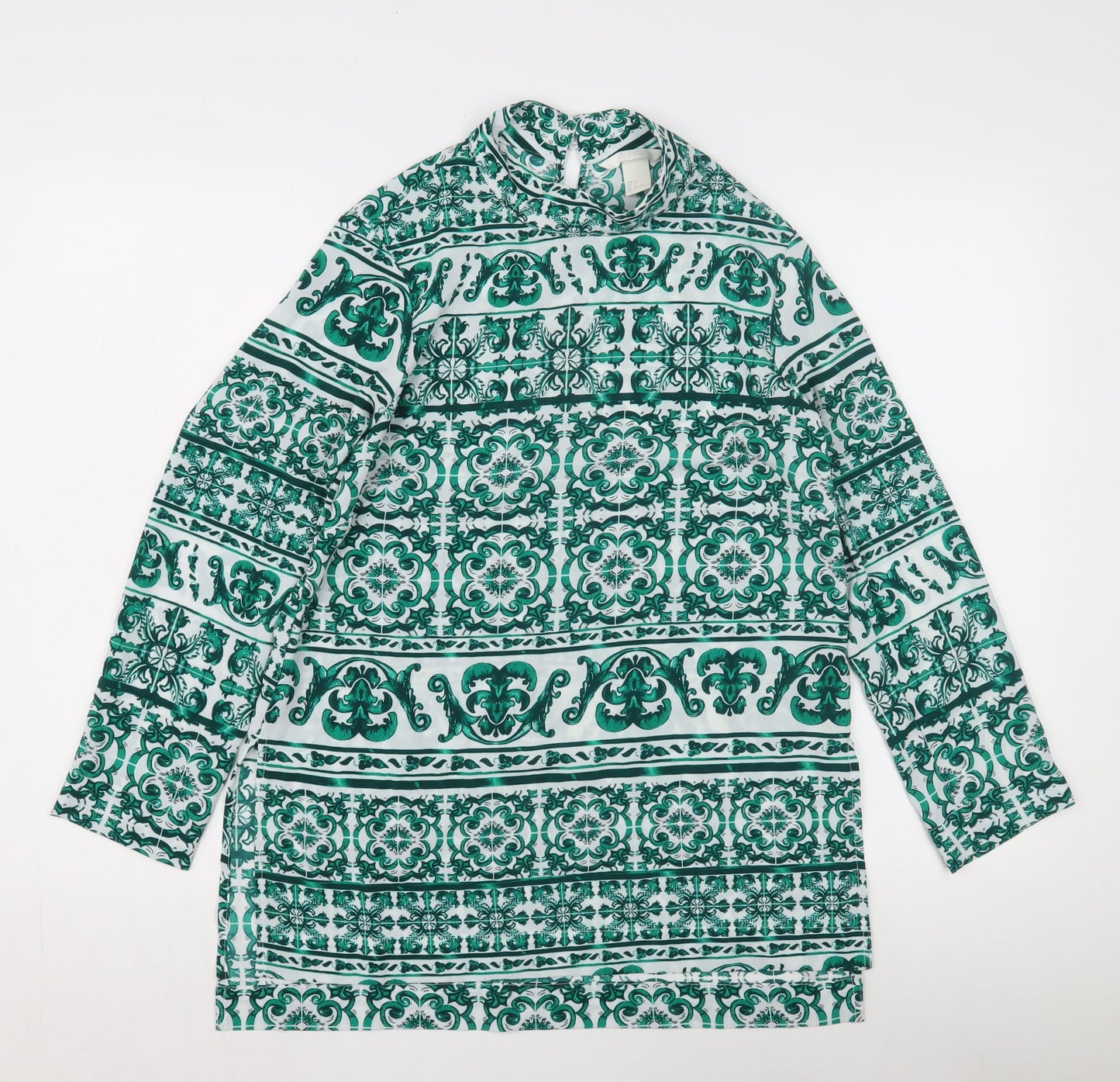 Womens UK Size 6 H&M Green Basic Blouse