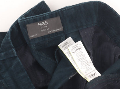 Marks and Spencer Men's Black Corduroy Trousers 40R