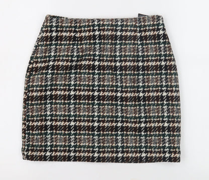 H&M Women's Multicoloured 6 Houndstooth Pencil Skirt