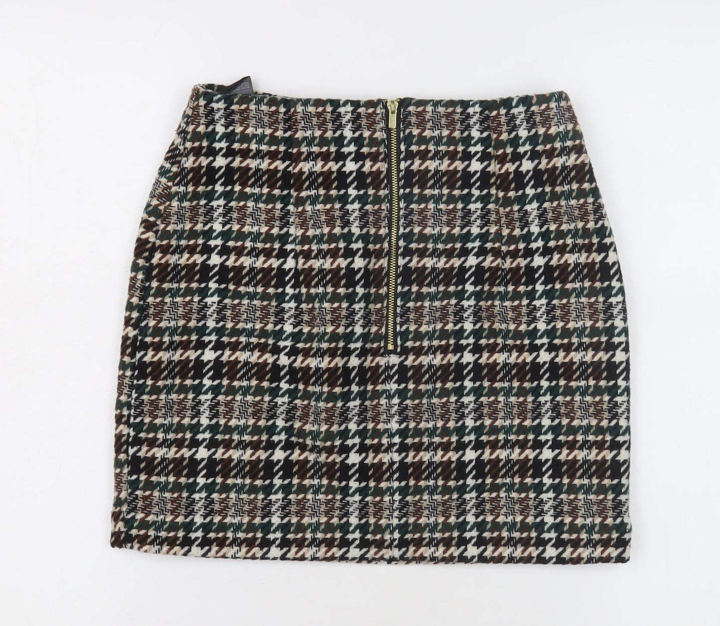 H&M Women's Multicoloured 6 Houndstooth Pencil Skirt