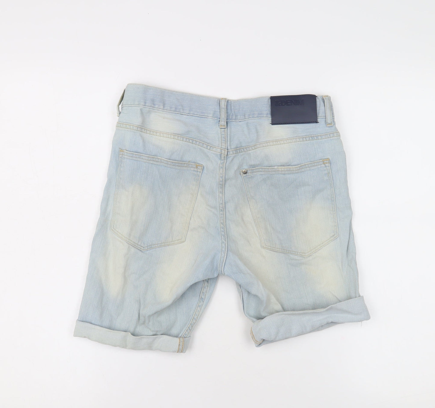 Boys Blue Denim Bermuda Shorts, Slim Fit, Size 12