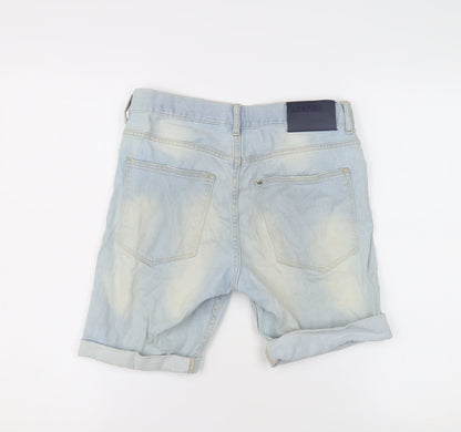Boys Blue Denim Bermuda Shorts, Slim Fit, Size 12