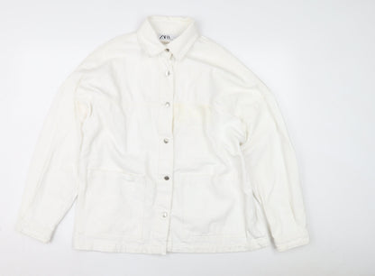 Zara Men's White Cotton Basic Jacket XS