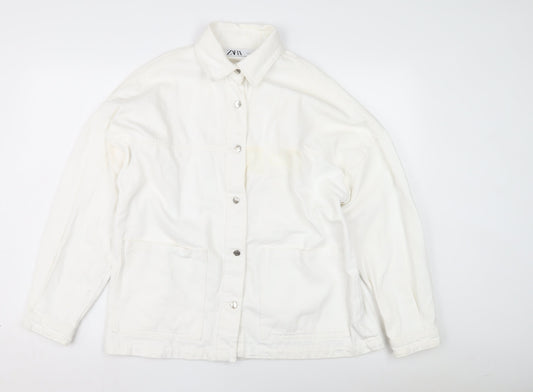 Zara Men's White Cotton Basic Jacket XS