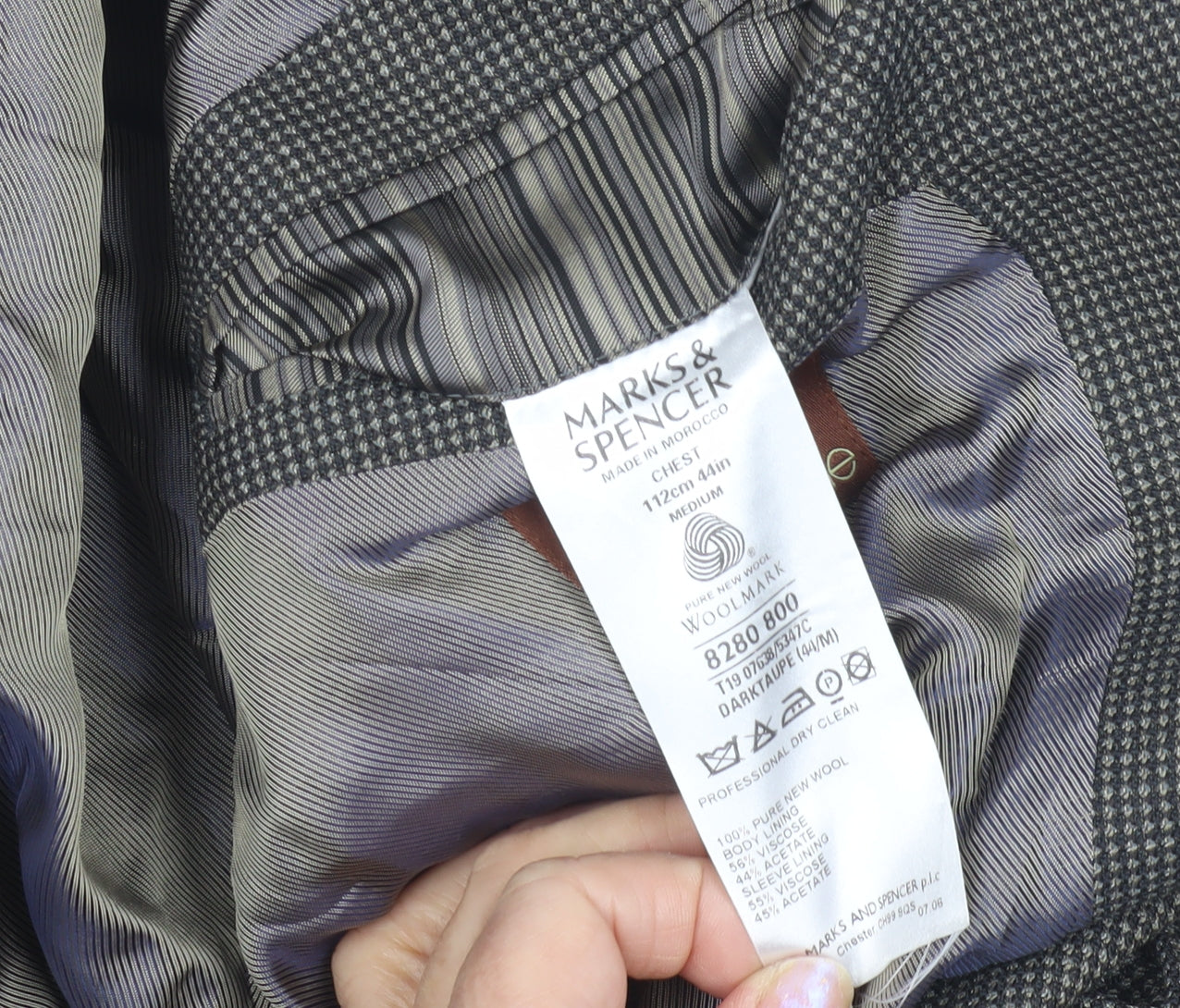 Mens UK Size 44 Marks and Spencer Regular Grey Suit Jacket