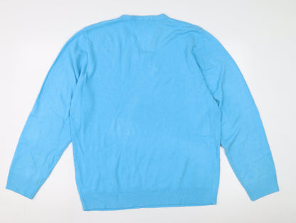 Marks and Spencer Men's Blue Pullover Jumper L