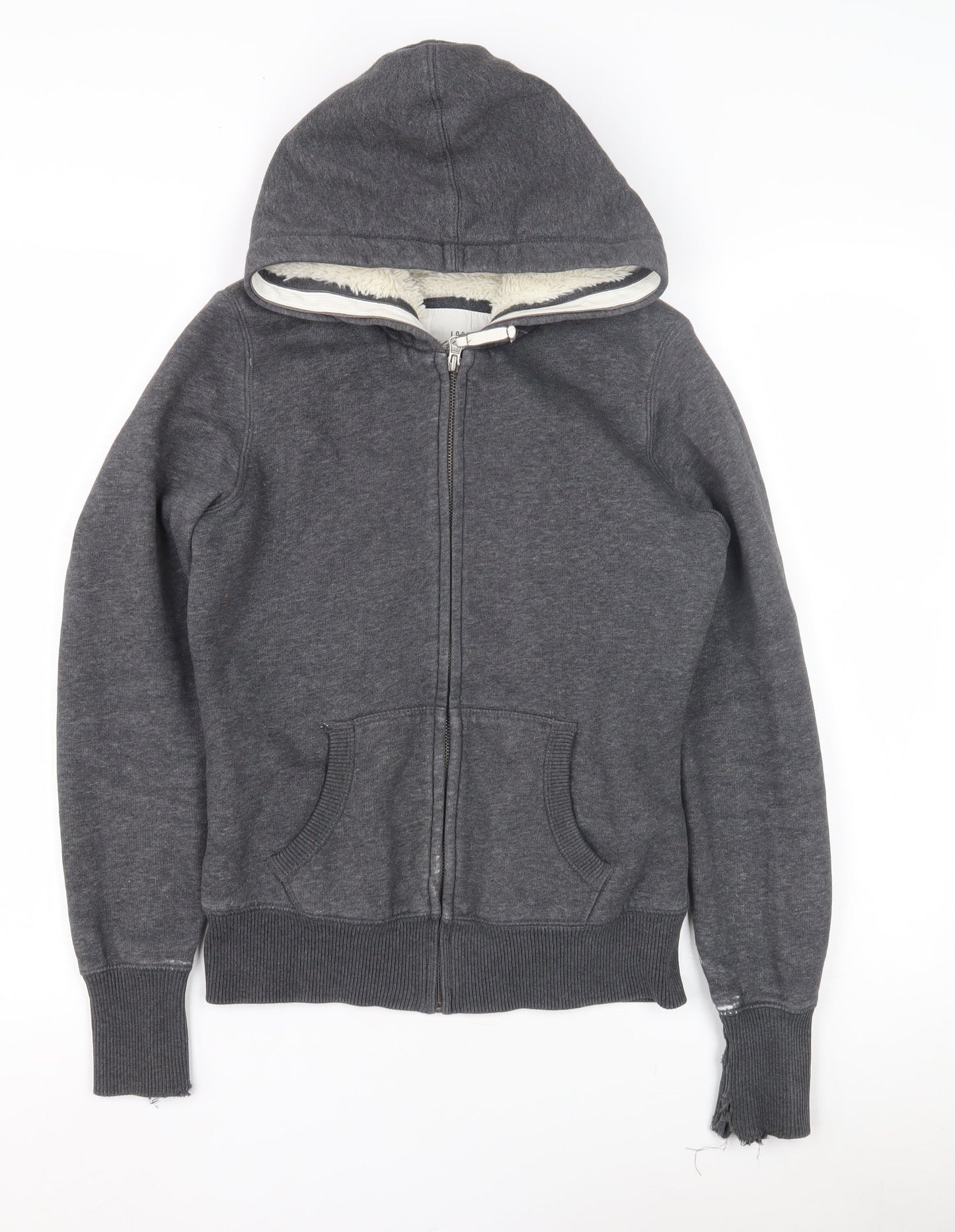 H&M Boys Grey Full Zip Hoodie Lined Size S