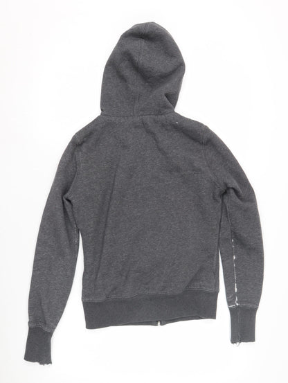 H&M Boys Grey Full Zip Hoodie Lined Size S