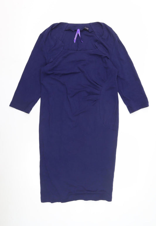 Seraphine Women's Blue Maternity Sheath Dress Size 12