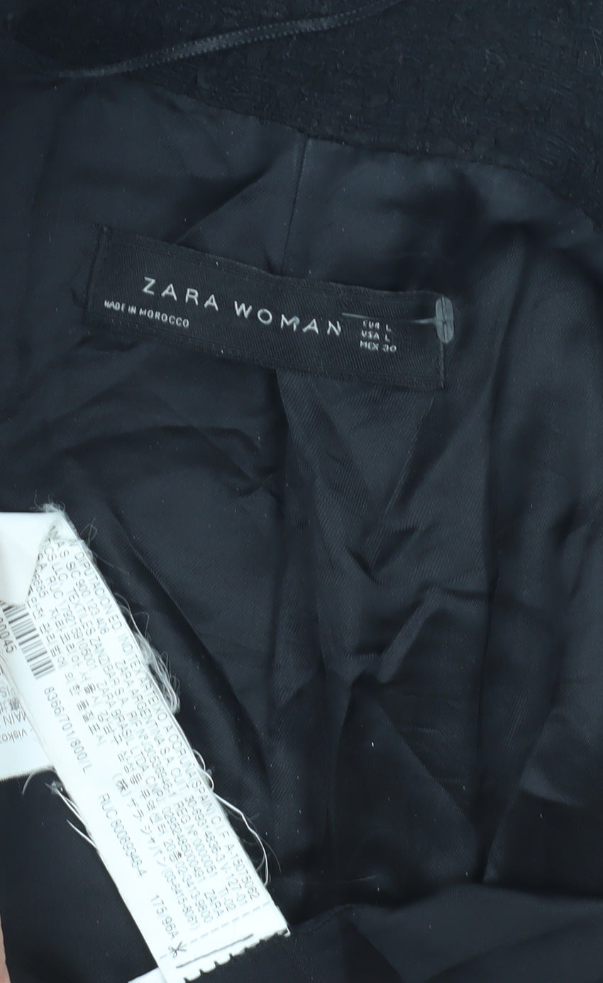 Womens UK Size L Zara Black Basic Jacket