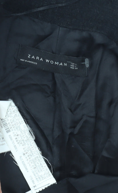 Womens UK Size L Zara Black Basic Jacket