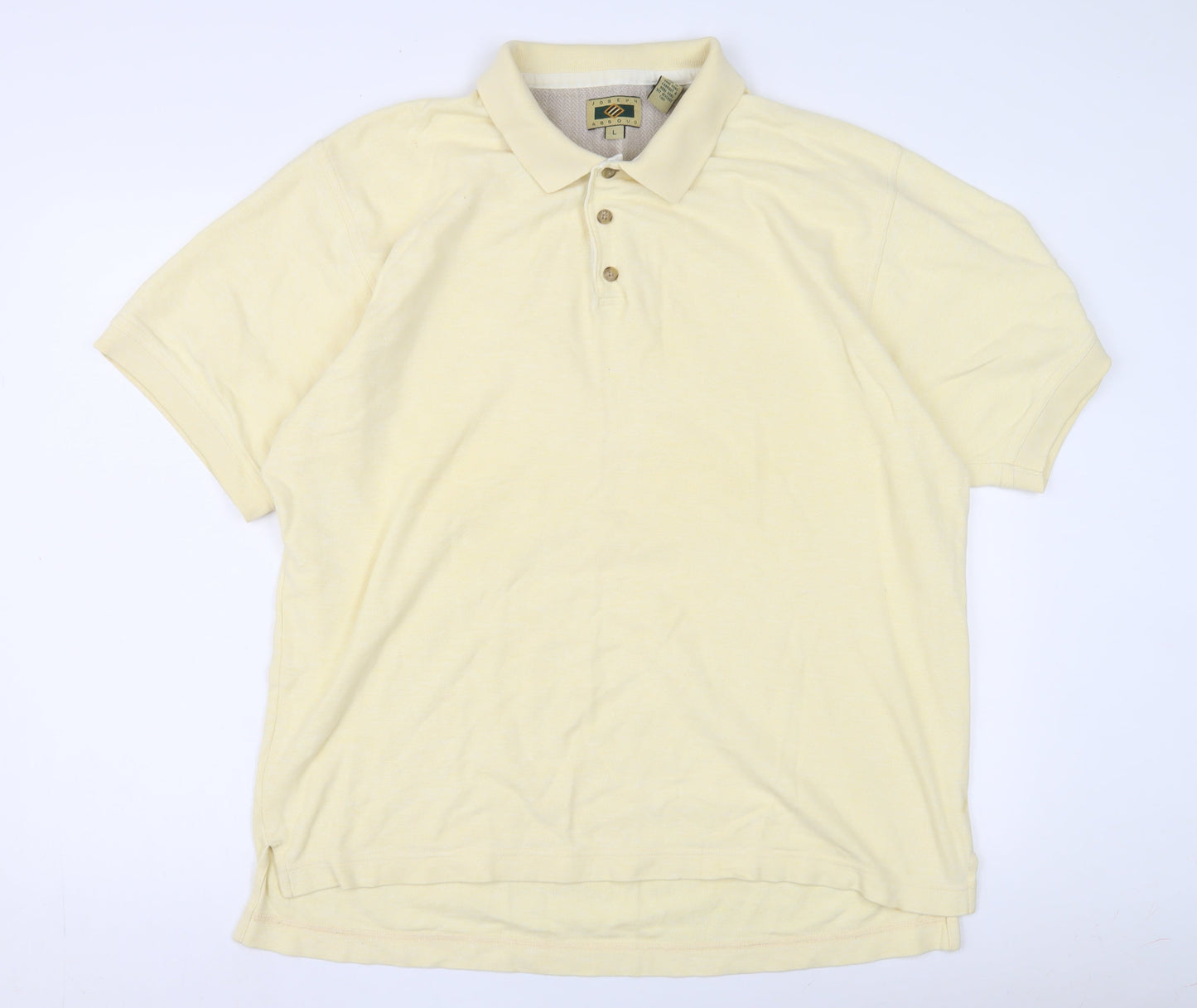 Joseph Abboud Men's Ivory Polo Shirt L Short Sleeve