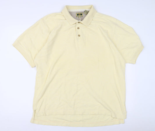 Joseph Abboud Men's Ivory Polo Shirt L Short Sleeve