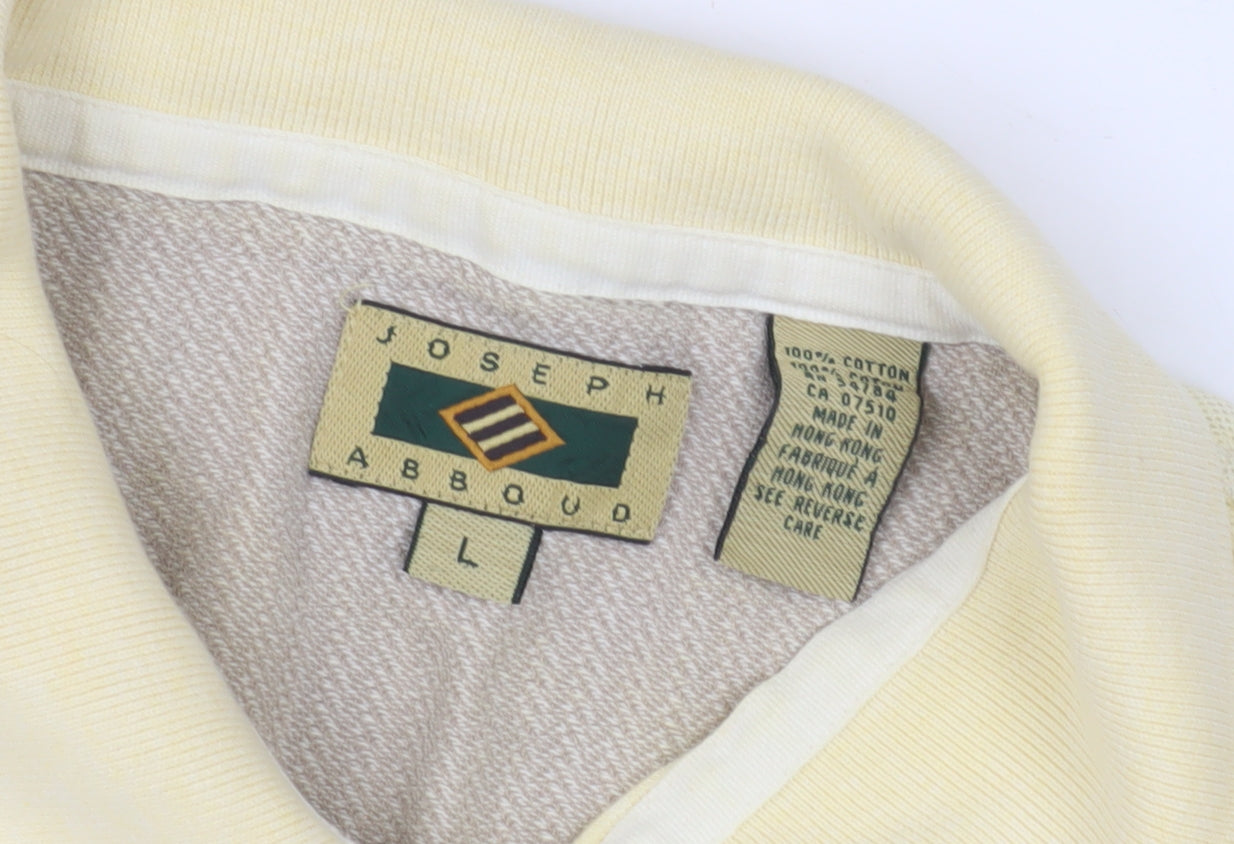 Joseph Abboud Men's Ivory Polo Shirt L Short Sleeve