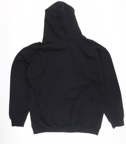 Trendy Black Men's Cupid Hoodie - Love Print, Size S
