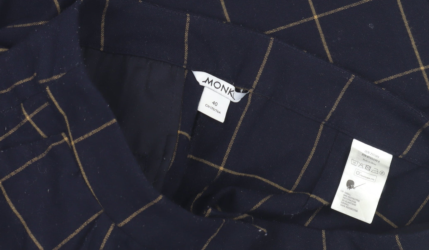 Womens UK Size 12 Monki Relaxed Fit Casual Workwear Blue Trousers