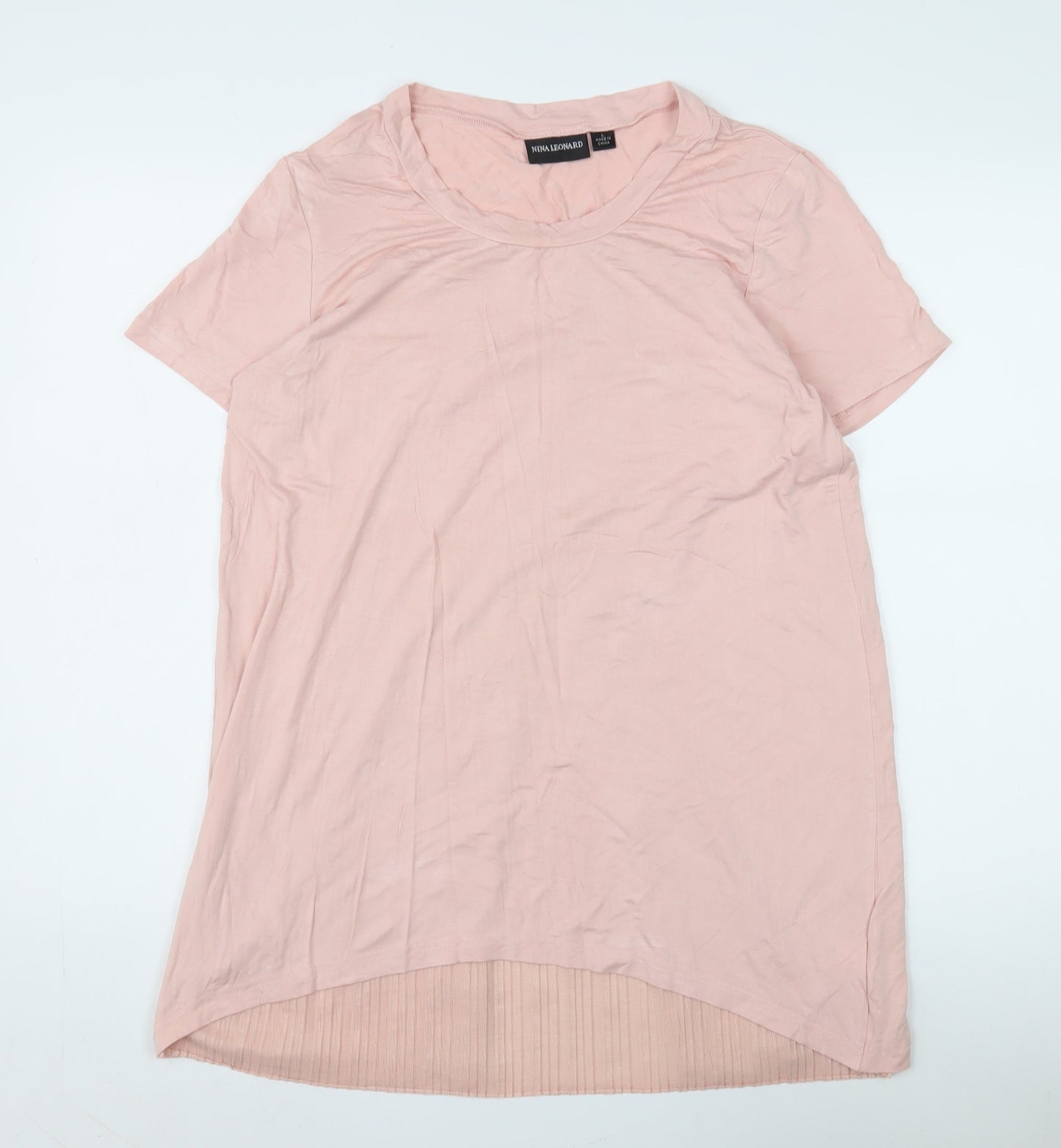 Womens UK Size L Nina Leonard Pink Basic T-Shirt
