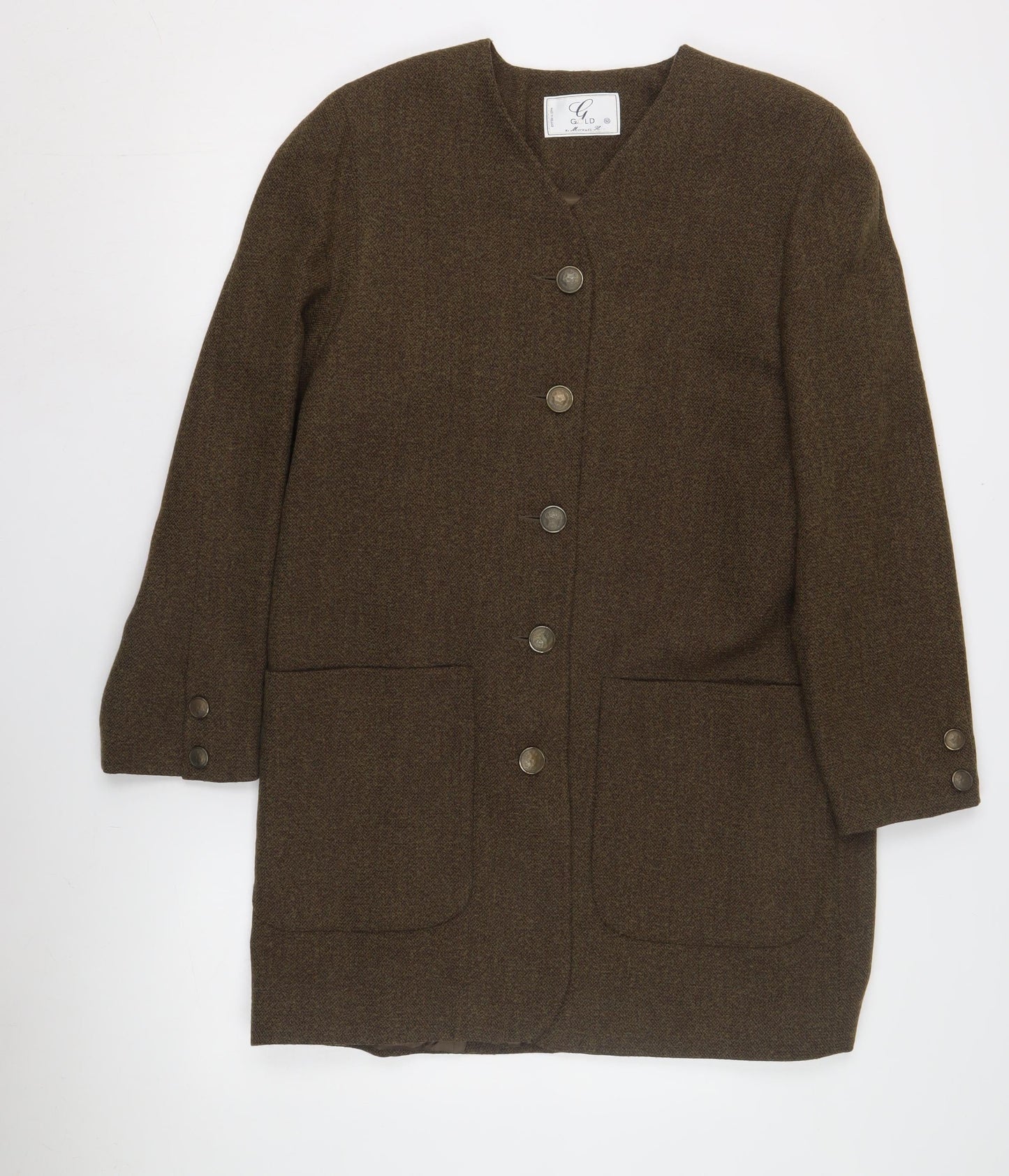 Womens UK Size 12 Gold by Michael H Brown Basic Jacket