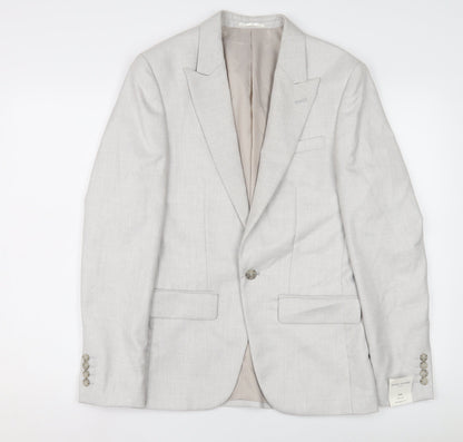 Mens UK Size 36 River Island Regular Grey Suit Jacket