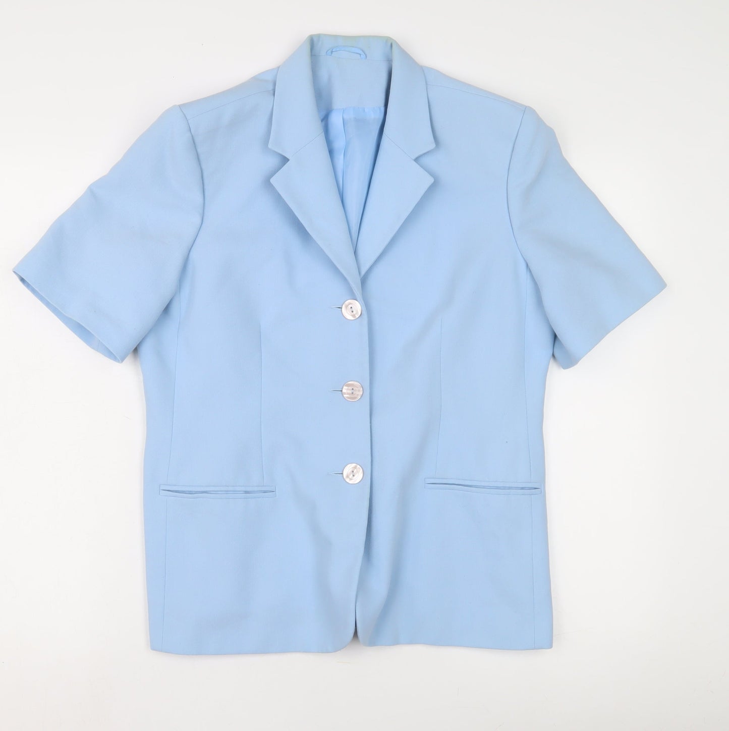 Bon Marché Women's Blue Short Sleeve Blazer - Size 14